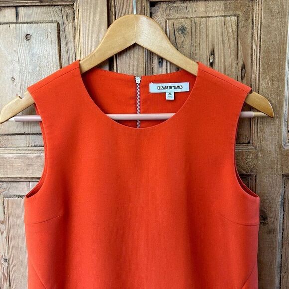Elizabeth and James Orange Sleeveless Blouse Zip Back Autumn Tank Top Size‎ XS - Picture 2 of 10